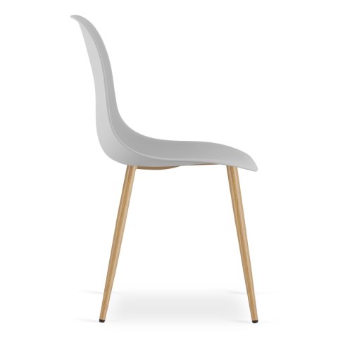 Zestaw Stół ADRIA 120cm x 80cm - biały + 4 krzesła WAT szare / nogi naturalne