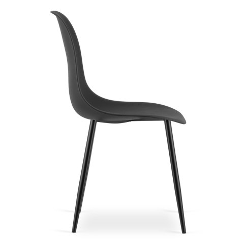 Zestaw Stół ADRIA 120cm x 80cm - czarny + 4 krzesła WAT czarne / nogi czarne