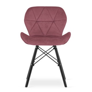 Krzesło LAGO Aksamit - ciemny róż / nogi czarne x 1