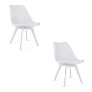 Krzesło MARK - białe / nogi białe x 2