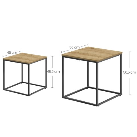 Stolik kawowy kwadrat 2szt - artisan / nogi czarne