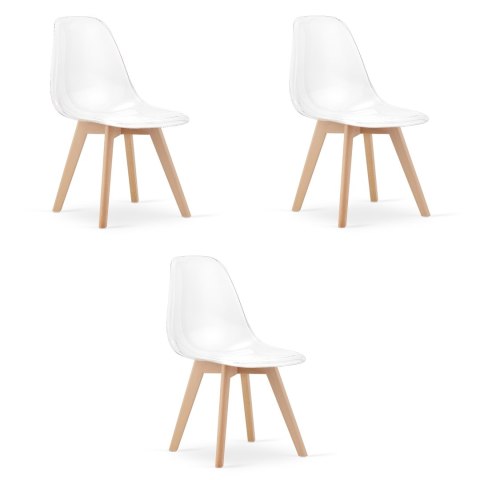 Krzesło KITO przezroczyste / nogi naturalne x 3