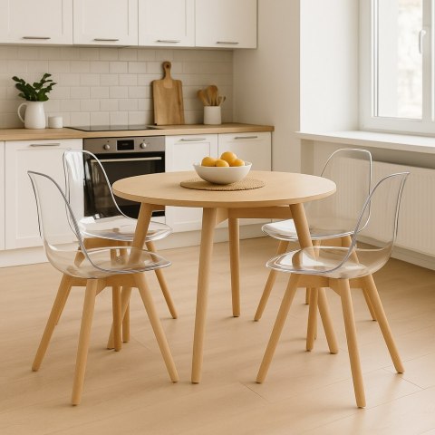 Krzesło KITO przezroczyste / nogi naturalne x 3