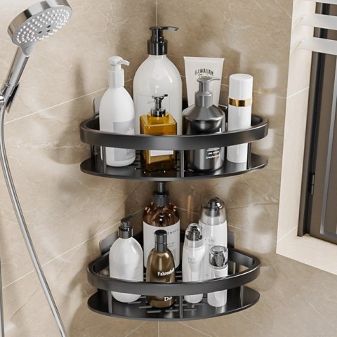 Półka łazienkowa narożna 2szt - czarna