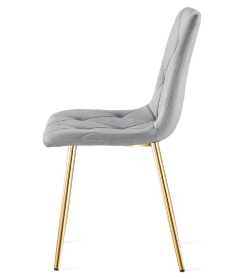 Krzesło LIBRA - aksamit szary jasny / nogi złote x 3