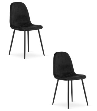 Krzesło PADVA - aksamit czarny / nogi czarne x 2