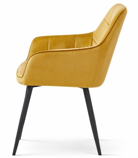 Krzesło VARSI - aksamit curry / nogi czarne x 1