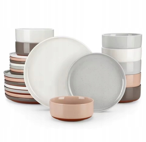 NOWOCZESNY SERWIS OBIADOWO DESEROWY HARMONY 24 ELEMENTY/ 8 OSÓB