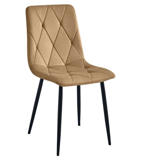 Krzesło LIBRA - aksamit brąz / nogi czarne x 1