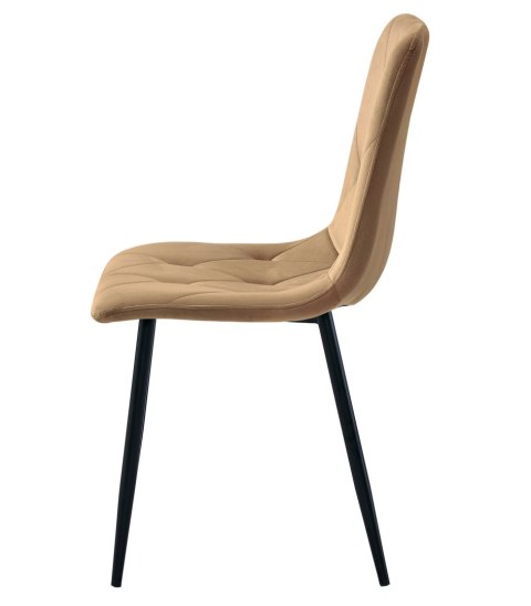 Krzesło LIBRA - aksamit brąz / nogi czarne x 1