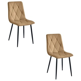 Krzesło LIBRA - aksamit brąz / nogi czarne x 2