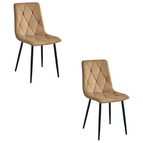 Krzesło LIBRA - aksamit brąz / nogi czarne x 2