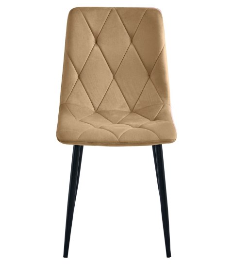 Krzesło LIBRA - aksamit brąz / nogi czarne x 2