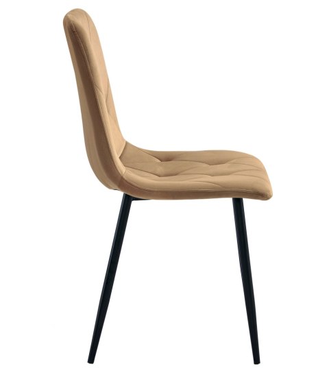 Krzesło LIBRA - aksamit brąz / nogi czarne x 2