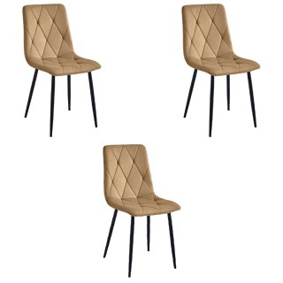 Krzesło LIBRA - aksamit brąz / nogi czarne x 3