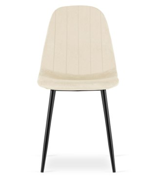Krzesło PADVA - aksamit beż jasny / nogi czarne x 1