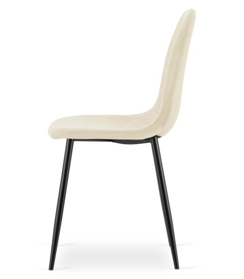 Krzesło PADVA - aksamit beż jasny / nogi czarne x 1