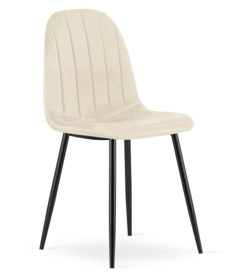 Krzesło PADVA - aksamit beż jasny / nogi czarne x 3