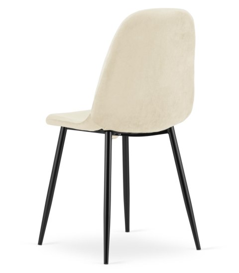Krzesło PADVA - aksamit beż jasny / nogi czarne x 3