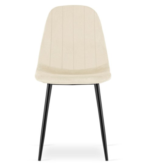 Krzesło PADVA - aksamit beż jasny / nogi czarne x 4