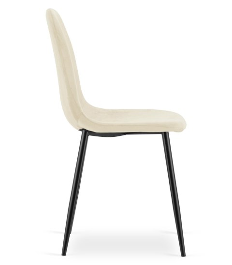 Krzesło PADVA - aksamit beż jasny / nogi czarne x 4