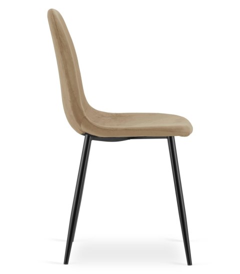 Krzesło PADVA - aksamit brąz / nogi czarne x 2