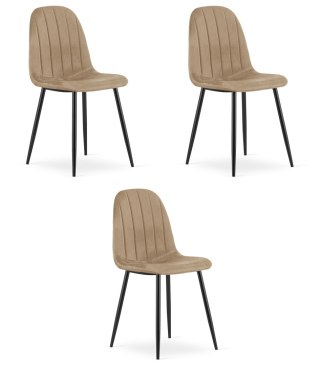 Krzesło PADVA - aksamit brąz / nogi czarne x 3