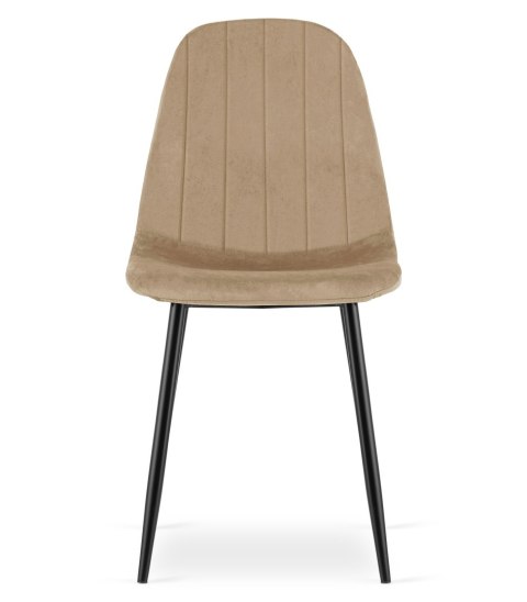 Krzesło PADVA - aksamit brąz / nogi czarne x 3