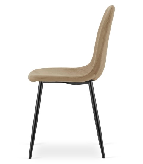 Krzesło PADVA - aksamit brąz / nogi czarne x 3