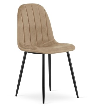 Krzesło PADVA - aksamit brąz / nogi czarne x 4