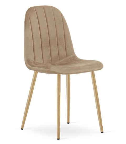 Krzesło PADVA - aksamit brąz / nogi dąb x 1