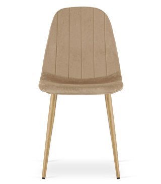 Krzesło PADVA - aksamit brąz / nogi dąb x 1