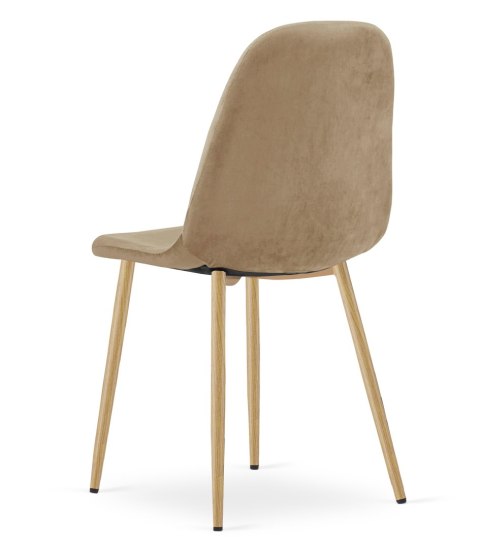 Krzesło PADVA - aksamit brąz / nogi dąb x 1