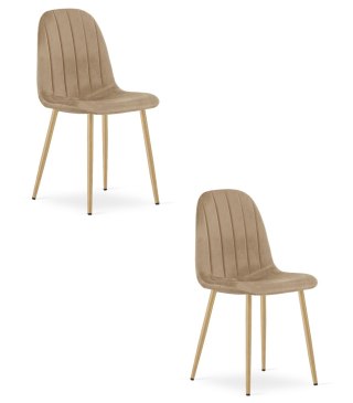 Krzesło PADVA - aksamit brąz / nogi dąb x 2