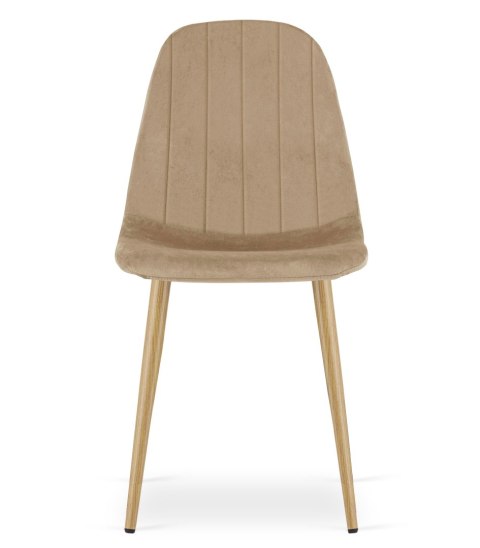 Krzesło PADVA - aksamit brąz / nogi dąb x 3