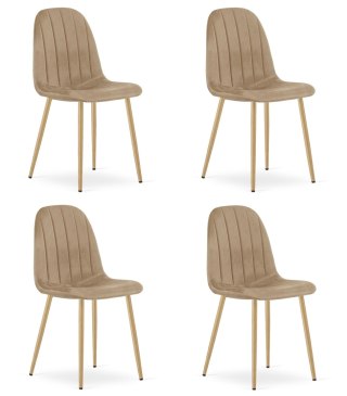 Krzesło PADVA - aksamit brąz / nogi dąb x 4