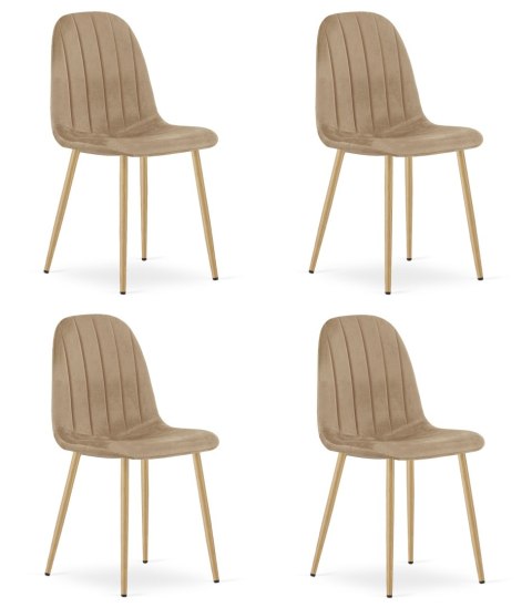 Krzesło PADVA - aksamit brąz / nogi dąb x 4