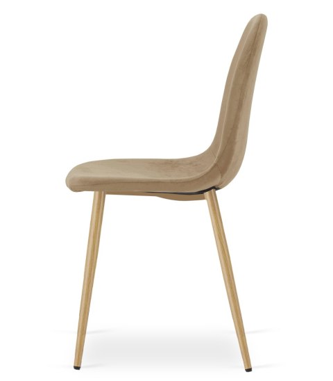 Krzesło PADVA - aksamit brąz / nogi dąb x 4