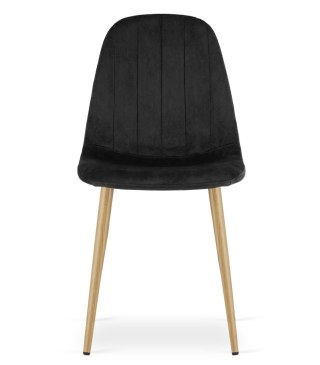Krzesło PADVA - aksamit czarny / nogi dąb x 1