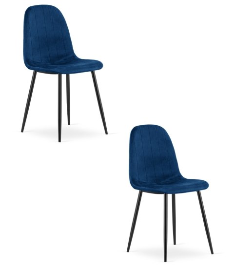 Krzesło PADVA - aksamit granat / nogi czarne x 2