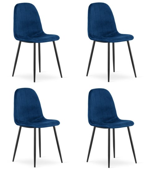 Krzesło PADVA - aksamit granat / nogi czarne x 4