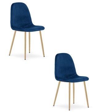 Krzesło PADVA - aksamit granat / nogi dąb x 2