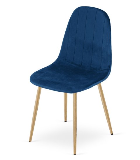 Krzesło PADVA - aksamit granat / nogi dąb x 2