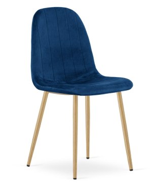 Krzesło PADVA - aksamit granat / nogi dąb x 3