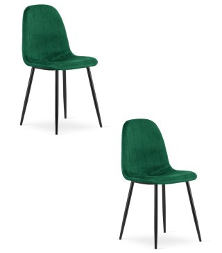 Krzesło PADVA - aksamit zieleń / nogi czarne x 2
