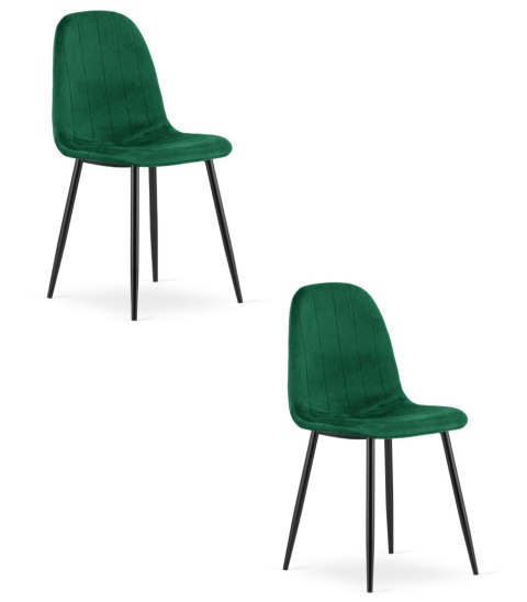 Krzesło PADVA - aksamit zieleń / nogi czarne x 2