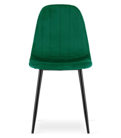 Krzesło PADVA - aksamit zieleń / nogi czarne x 4