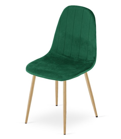 Krzesło PADVA - aksamit zieleń / nogi dąb x 1