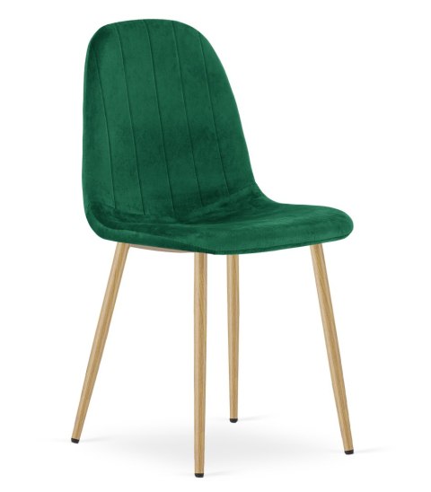 Krzesło PADVA - aksamit zieleń / nogi dąb x 2