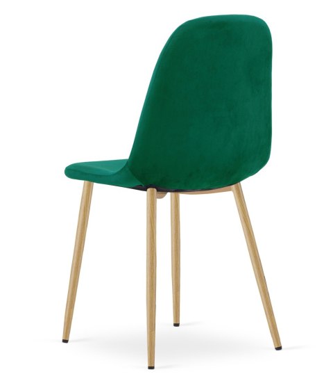 Krzesło PADVA - aksamit zieleń / nogi dąb x 3